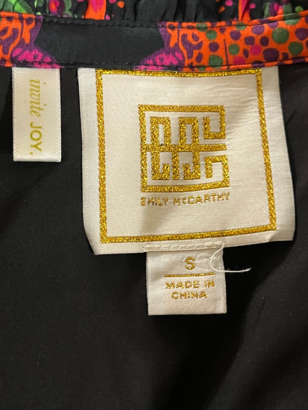 Emily McCarthy Black Leopard Strawberries Puff Sleeves Pocket Dress Small - Picture 10 of 10